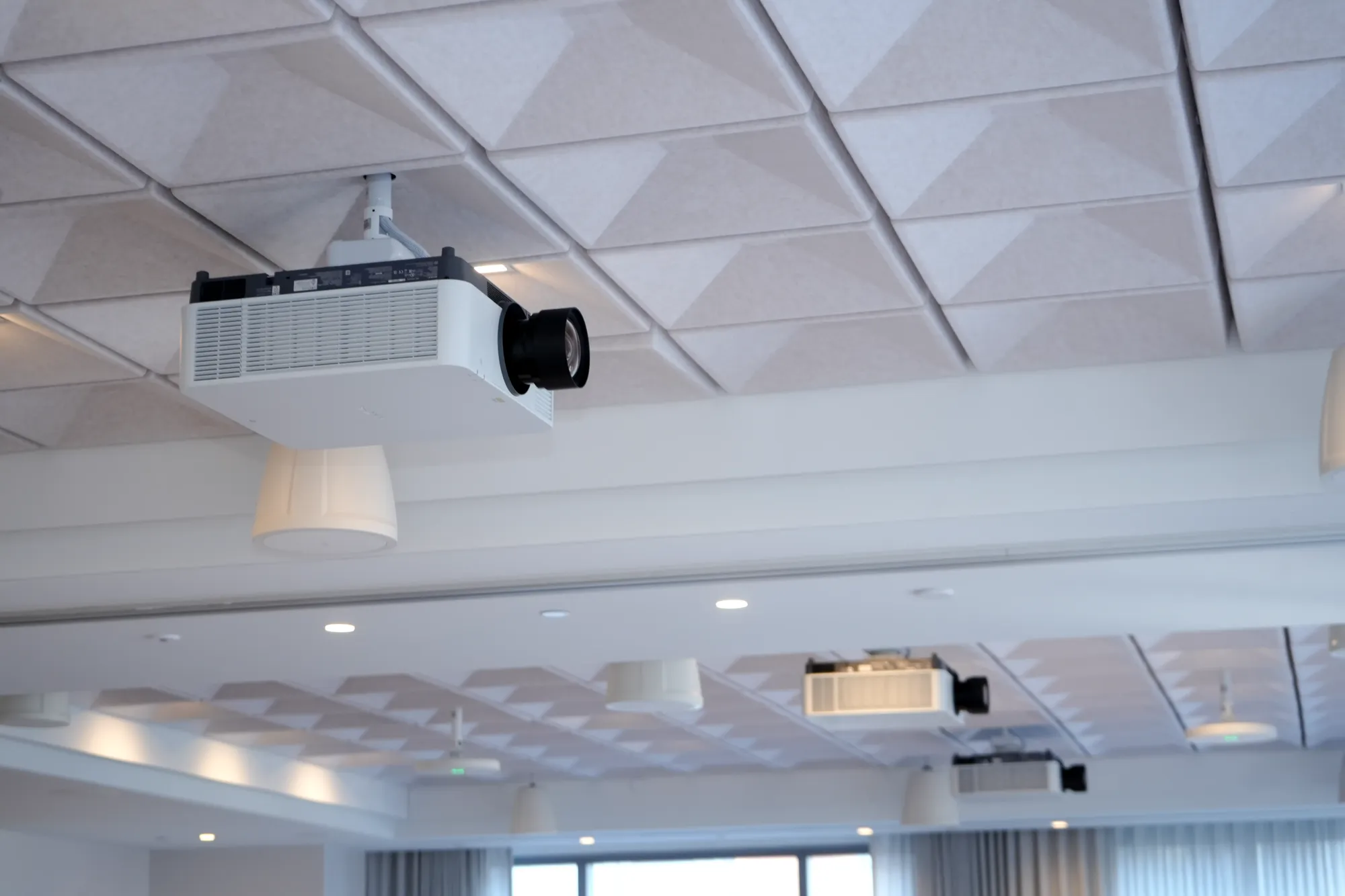 Ceiling-mounted projectors installed by DIST at 3 Times Square
