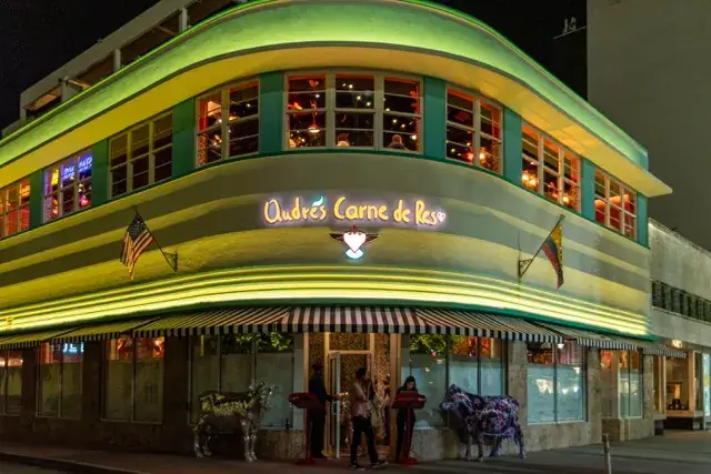 Andrés Carne de Res restaurant exterior at night