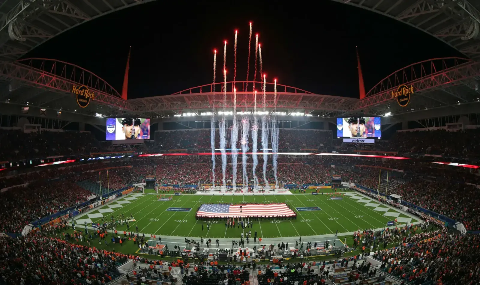 Stadium during Super Bowl 2020 pre-game ceremony